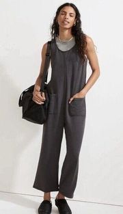 MADEWELL Superbrushed Pull On Jumpsuit Size XL Black Coal NWT Pockets Lounge