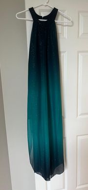 Small long blue ombré  dress