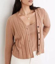 tan ribbed cardigan