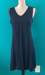 Eileen Fisher  Midnight blue v-neck K/L shaped dress