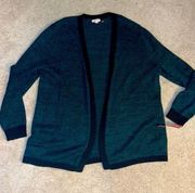 NWT beautiful & soft green & black stretch Merona sweater cardigan size XXL