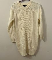 Forever 21  White Cream Cable Knit Long Sweater