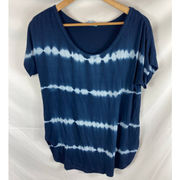 Lucy & Laurel Tie Dye V Neck Stretch Tshirt size Medium