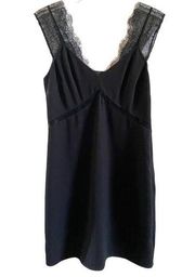 Allsaints Ally Dress Black Lace Sz 4 polyester Sheer Lace Panels LBD retail $230