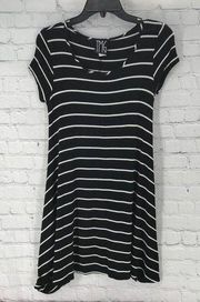 TMG black striped shirt dress