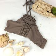 Cape And Juby Brown Bikini Boho Top Size Small