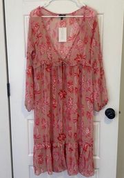 Bohemian swimsuit cover up large NWT