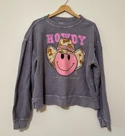 Simply Southern Ribbed Howdy Smiley Face Crew Neck