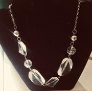 Dramatic faceted lucite clear stones w silver