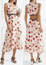 Proenza Schouler Sleeveless Poppy-Print Midi Dress Sz 2