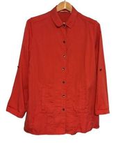 Soft Surroundings red buttons down blouse size XL Petite