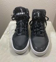 Adidas Women's  Neo High Top Black Cheetah Sneakers with Satin Laces