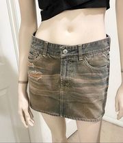 7 For All Mankind Distressed Denim Skirt 27