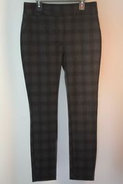 Pull-On Dark Plaid Dress Pants