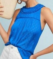 Anthropologie Royal Blue Clovis Pleated Tank Top Size US 6