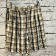 PETITE SOPHISTICATE Vintage Linen Blend Plaid Shorts-8