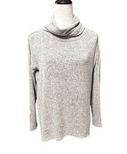 Cupio Women's Cowl Neck Gray Long Sleeve Sweater Hi-Low Medium