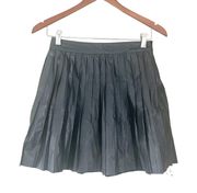 Sparkle & Fade Faux Leather Pleated Skater Skirt Black Size 4