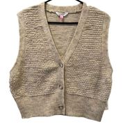 No Boundaries New  Junior Girls Sweater Vest Size 15 17 XL Extra Large Cream