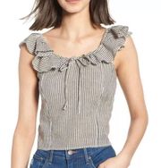 BP Ruffle Neck Top Tie Blouse