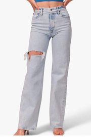Light Wash Distressed 90s High Rise Relaxed Jeans