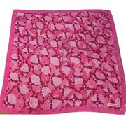 Coach silk scarf in stunning pink palette size 26” square EUC