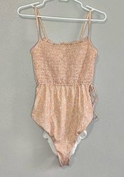 [Dippin’ Daisys] Peach Smocked One Piece Swimsuit- Large
