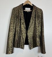 NWT Rachel Rachel Roy Women Gold Sequin Blazer Jacket Size 0 Open Front $179