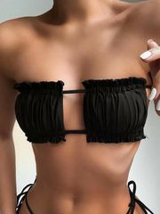 SheIn Black Bandeau Bikini Top