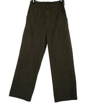 Etophe Studios Straight Leg Pants Women's Small SM Olive Green Relaxed