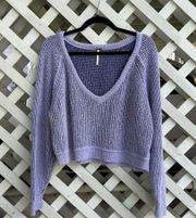 Free People Cropped V Neck Sweater