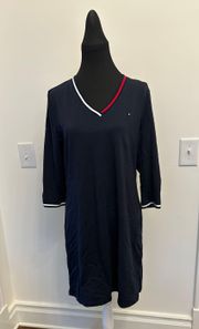 3/4 Sleeve T-Shirt Dress Navy