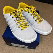 K-Swiss Harry Potter Hogwarts gray yellow hufflepuffs shoes, size 7.5