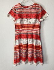 Sugarhill Brighton Dress US 8 Retro‎ Calico Floral Print Fit Flare Pleated Skirt