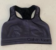 Calvin Klein  Black Grey Reversible Performance Sports Bra Size Women's Small