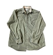 Olive Green Button Down Workwear Top 🔥