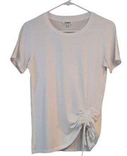 Ruched White Short Sleeve Tee Size XS