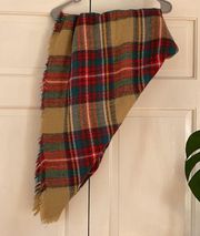 Blanket scarf 60x 60 inch plaid scarf caftan poncho plaid red navy green Buffalo