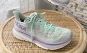 Hoka One One Clifton 9 Sunlit Ocean Lilac Mist Road-Running Sneakers Women’s 7.5