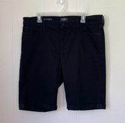 NYDJ Briella Black Denim Cuffed Bermuda Shorts ~ Women's Size 16