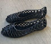 American Apparel Lattice jelly sandal black NEW!