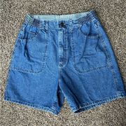 Lee Original Vintage Jean Denim Stretch Band Shorts MIDI High Waisted