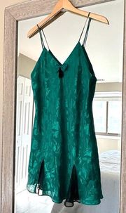 Victorias Secret Gold Label Vintage Green Floral Slip Dress Size Medium