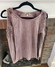 Gimmicks by BKE Purple Mauve Open Shoulder Bohemian Thermal size Medium