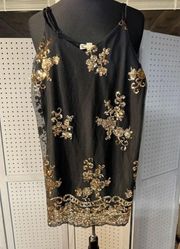 About a girl NWT XS black and gold tank