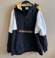 ✨ Tailgate Iowa Hawkeyes Half Zip Hoodie Sweatshirt XXL Black Gold