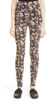 Rag & Bone Sabeen Printed Floral Boho High Rise Lightweight Leggings, Black, XS