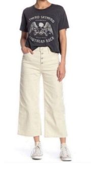 Levi’s  Ivory Mile High Cropped Wide Leg Jeans Size 31 Button Front 5 Pocket