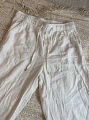 White Linen Wide Leg pants 