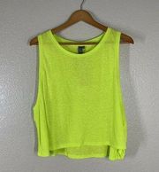 Sweaty Betty XL Swing Vest Crop Tank Top Lime Punch Green NEW